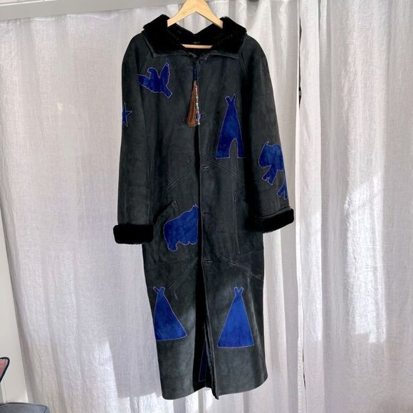 Gorgeous Vintage Handmade Artisan Shearling Maxi Coat - Picture 2 of 16